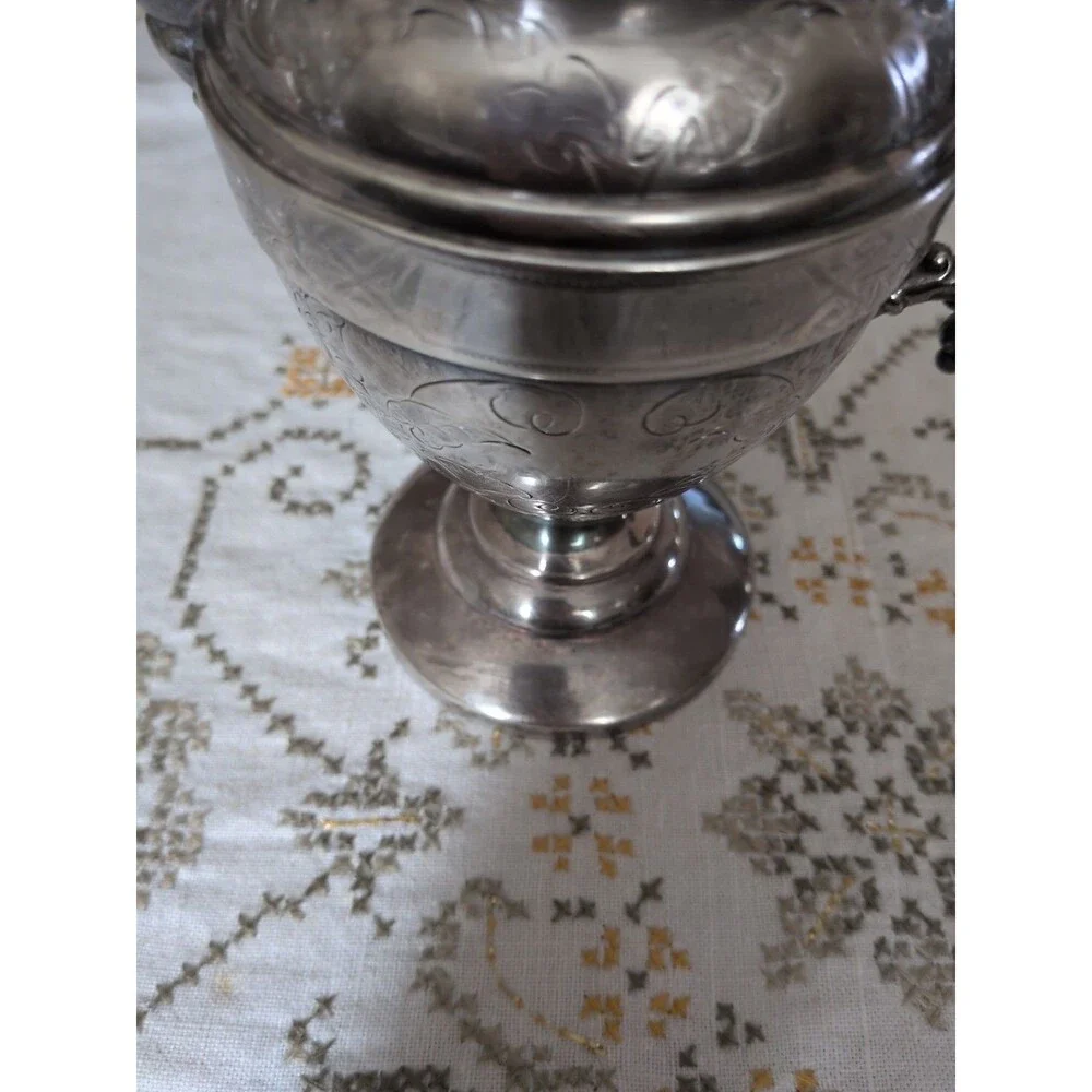 Simpson, Hall Miller Sugar Cream Floral Scrolls Quadruple Silver Plate 1872 Set